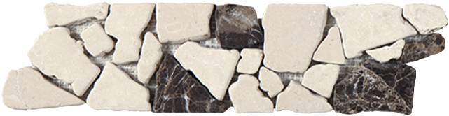 Bati Orient- MAMI79/30 White/Brown Mix Matte Opus Mosaic Border 4"x12"