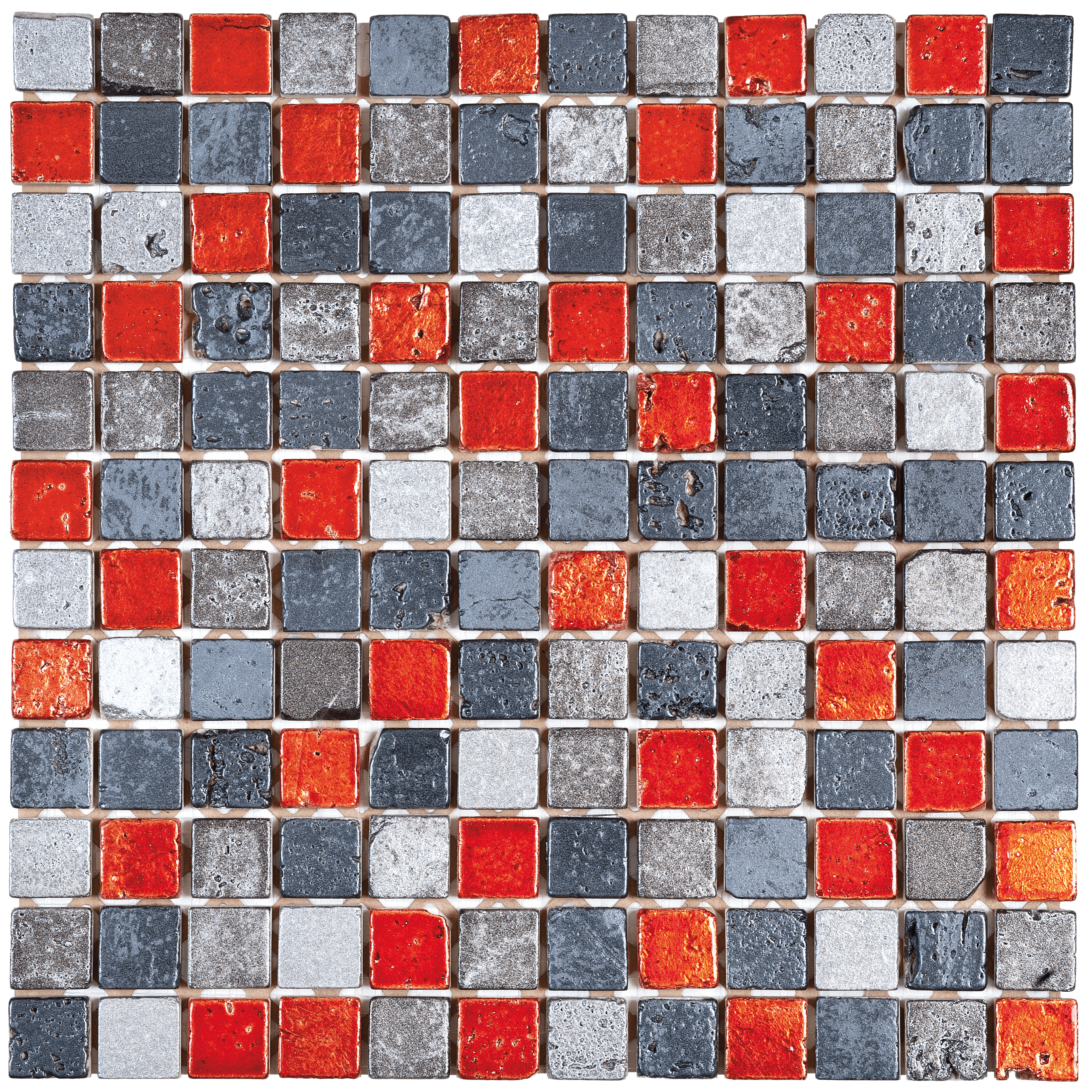 Bati Orient- MAMI83 Mix Grey/Red Stone Mosaic