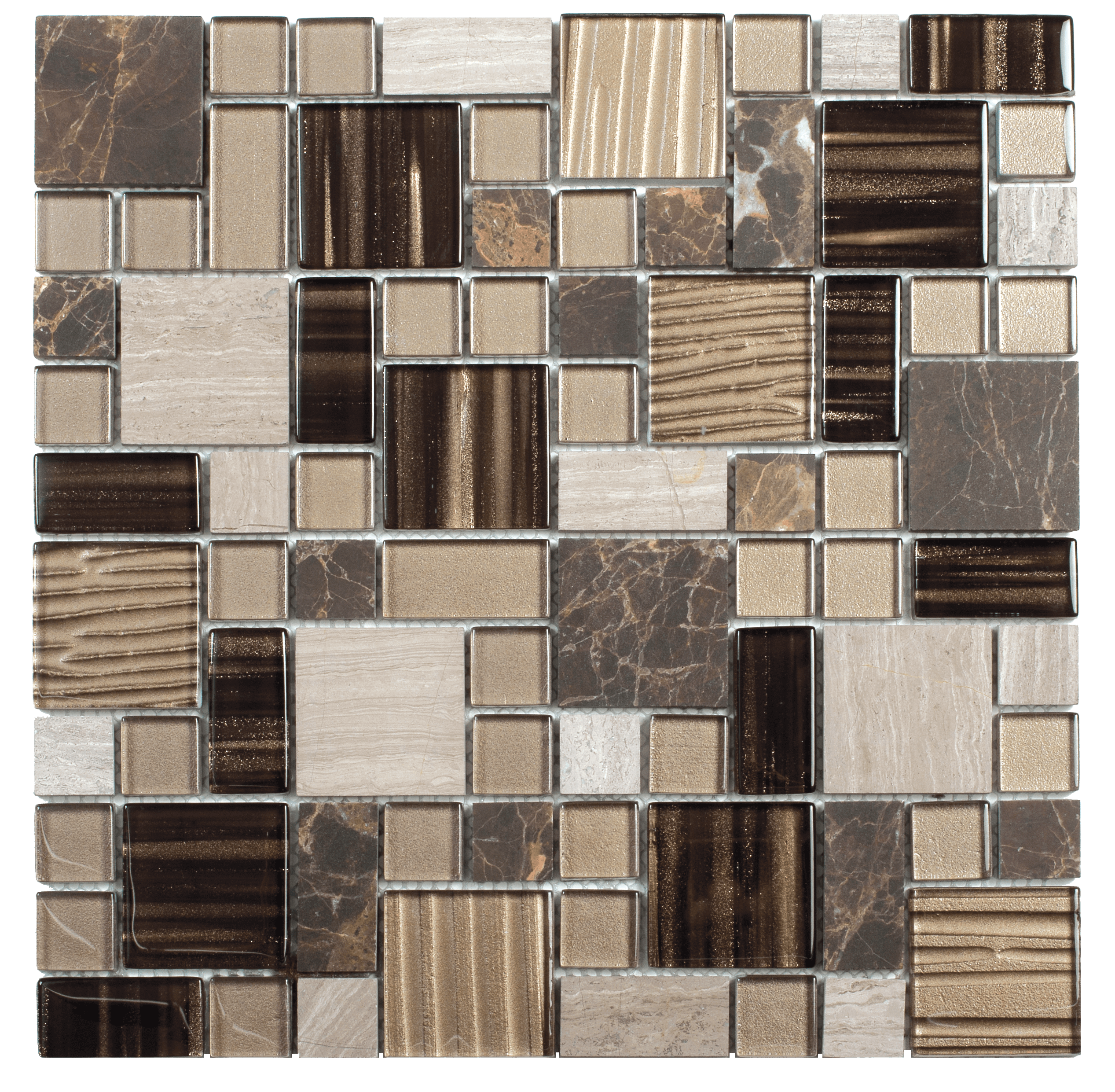 Bati Orient- MAMI93 Marble Beige/ Glass Beige/Brown Mosaic