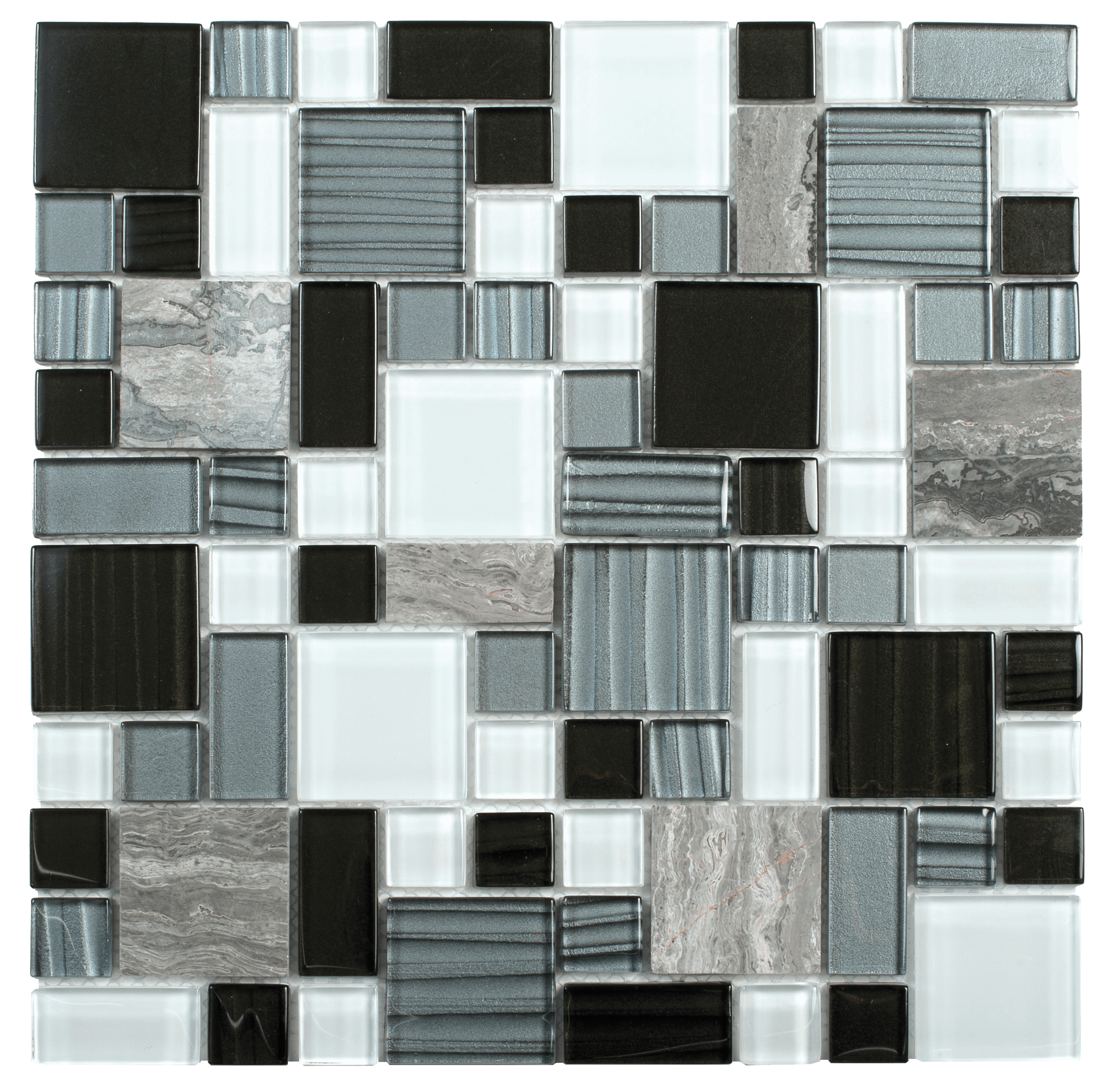 Bati Orient- MAMI95 Marble Grey/Glass Black/Grey/White Mosaic