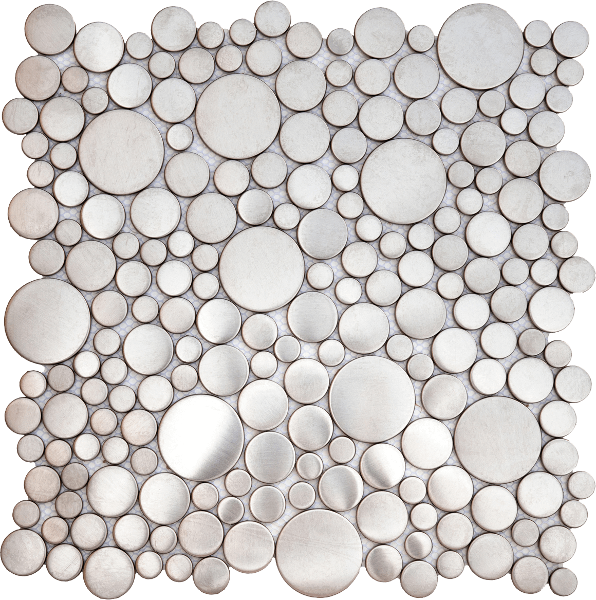 Bati Orient- MEAR20 Brushed Silver Penny Rounds Inox Metal Interlocking 12.2"x12.2"