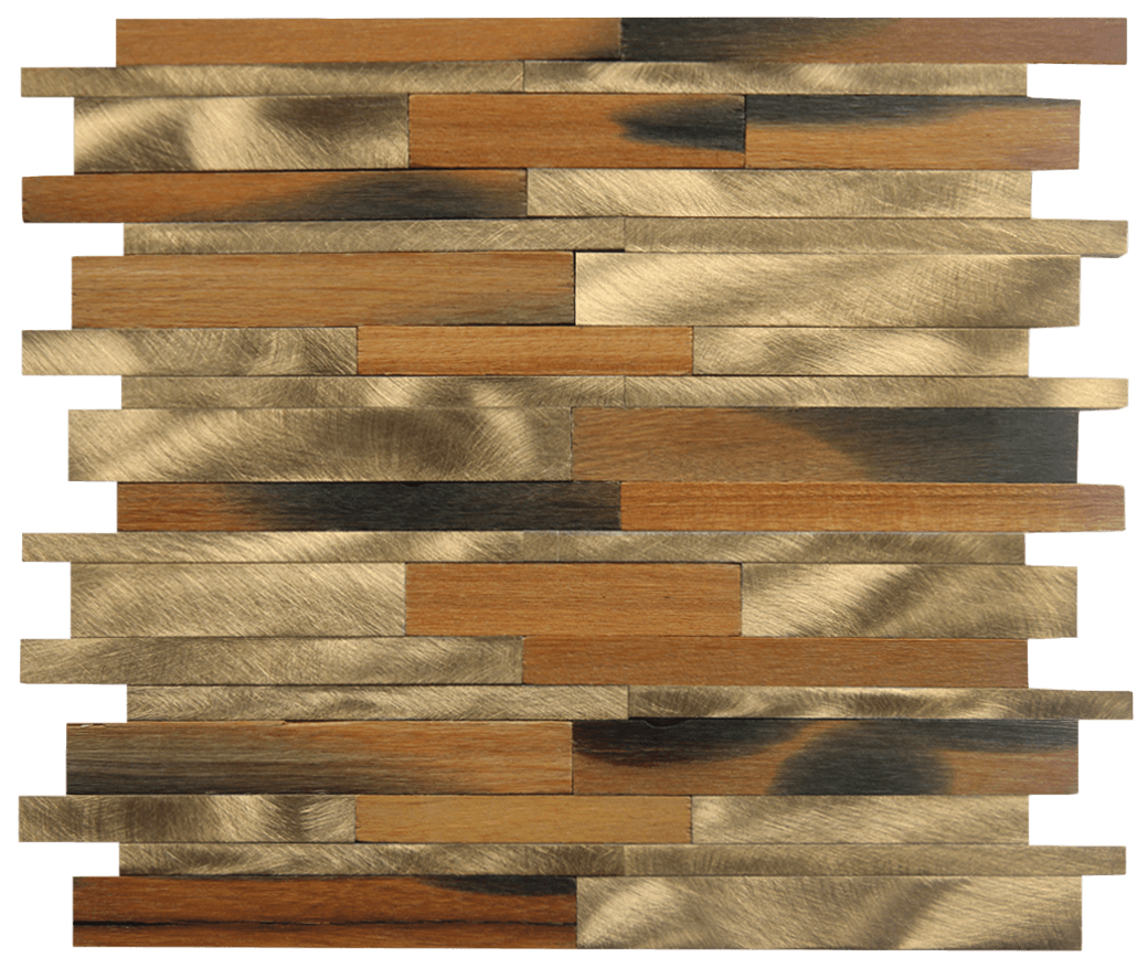Bati Orient- MEMI51 Catalpa Wood /Gold Aluminum Baguette