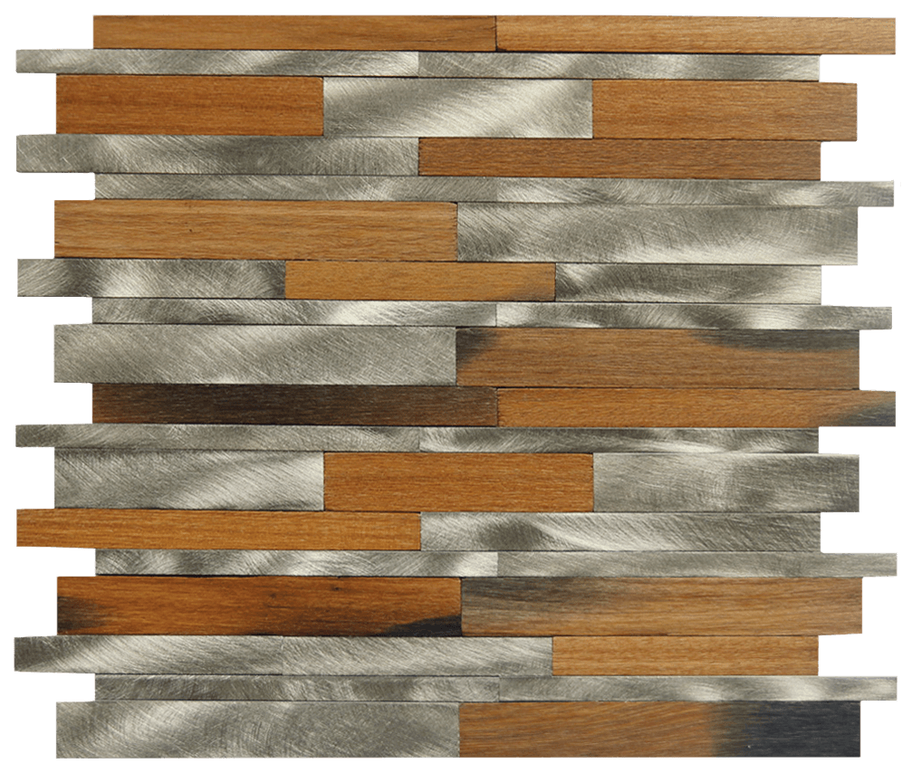Bati Orient- MEMI52 Catalpa Wood /Silver Aluminum Baguette