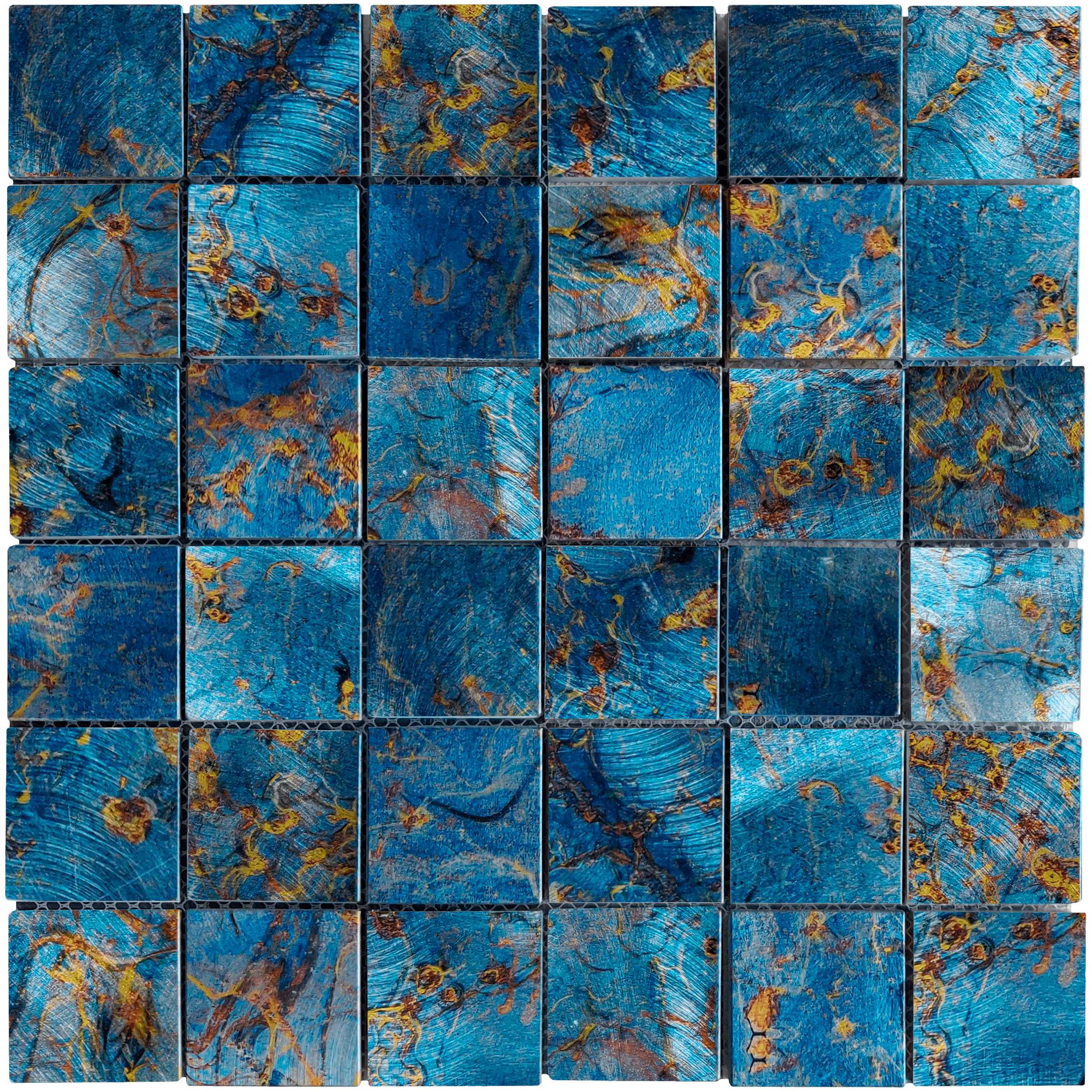 Bati Orient- MEMI59 Blue Aluminum 2"x2" Mix Mosaic
