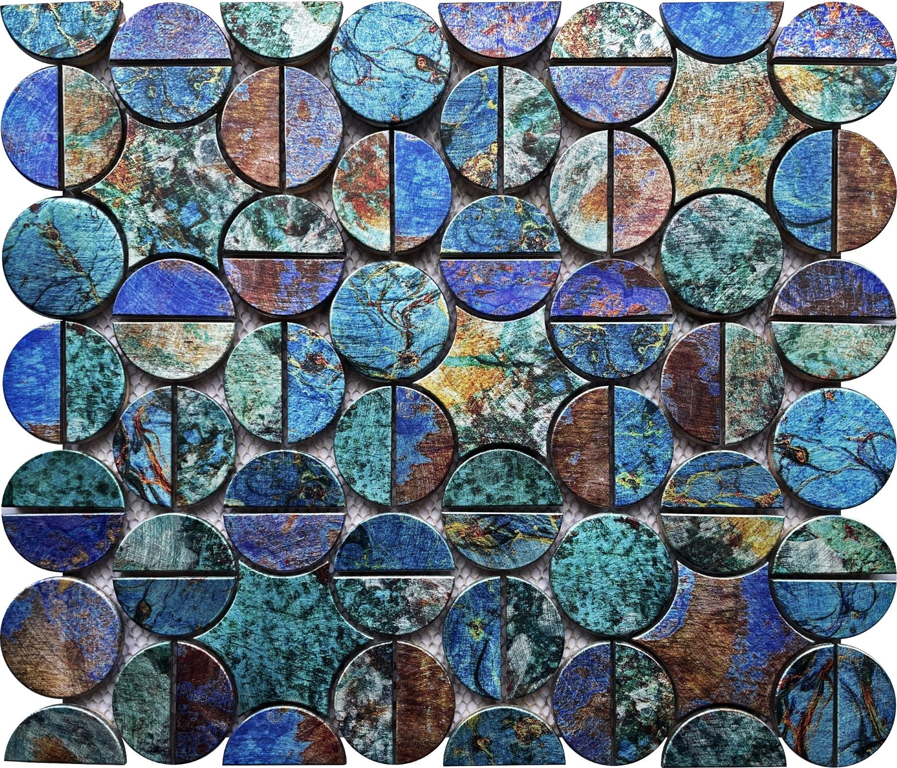 Bati Orient- MEMI66 Multicolor Round Aluminum Mosaic