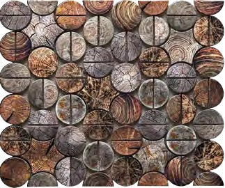 Bati Orient- MEMI67 Wood Look Round Aluminum Mosaic