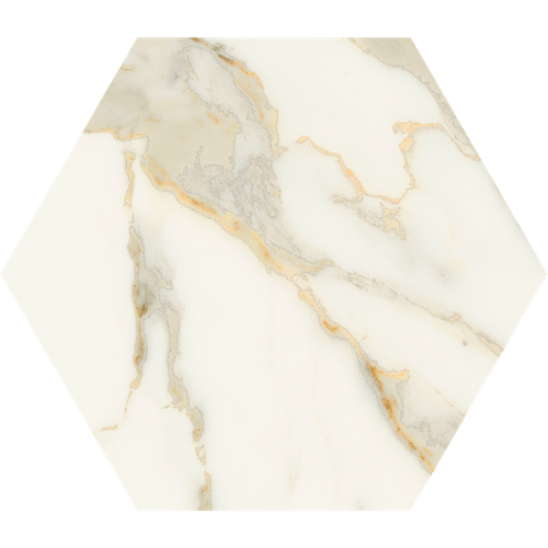 Marca Corona Scultorea Calacatta Oro Fino Hexagons 9"x10"