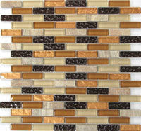 Procida Tile- Dolphin Glass GS-03 5/8"x 2" Mix