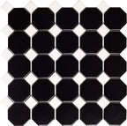 Intermatex- Octagon Matte Black With Glossy White Dot