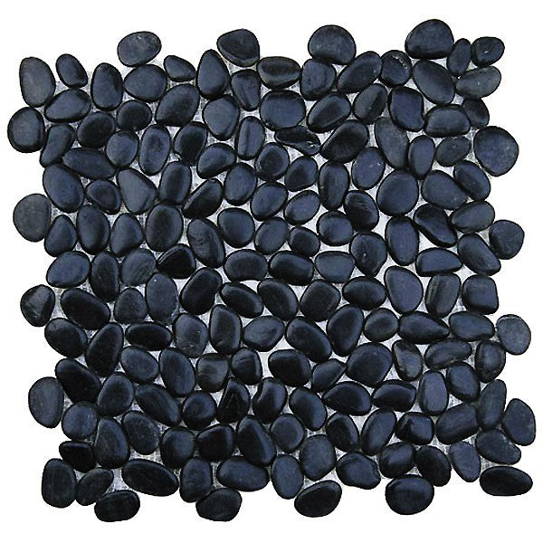 Procida Tile- Perla Nero Round Polished River Rock