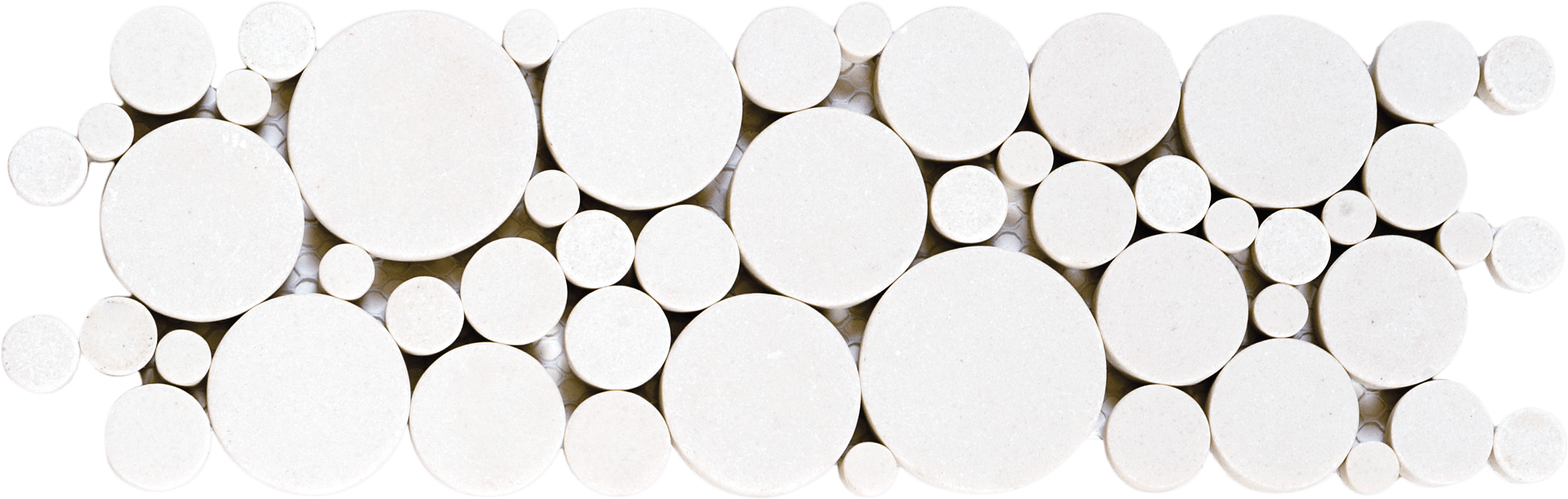 Bati Orient- PIBL11 White Reconstituted Round Mosaic Interlocking Border 12"x12"