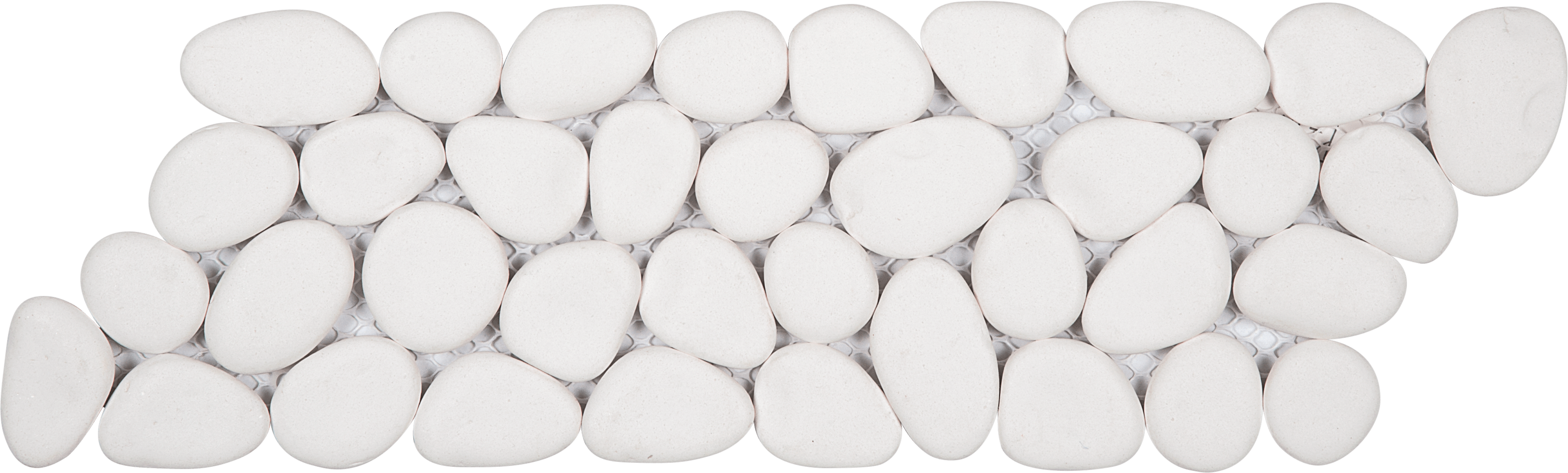 Bati Orient- PIBL13 White Reconstituted Pebble Mosaic Interlocking Border 4"x12"