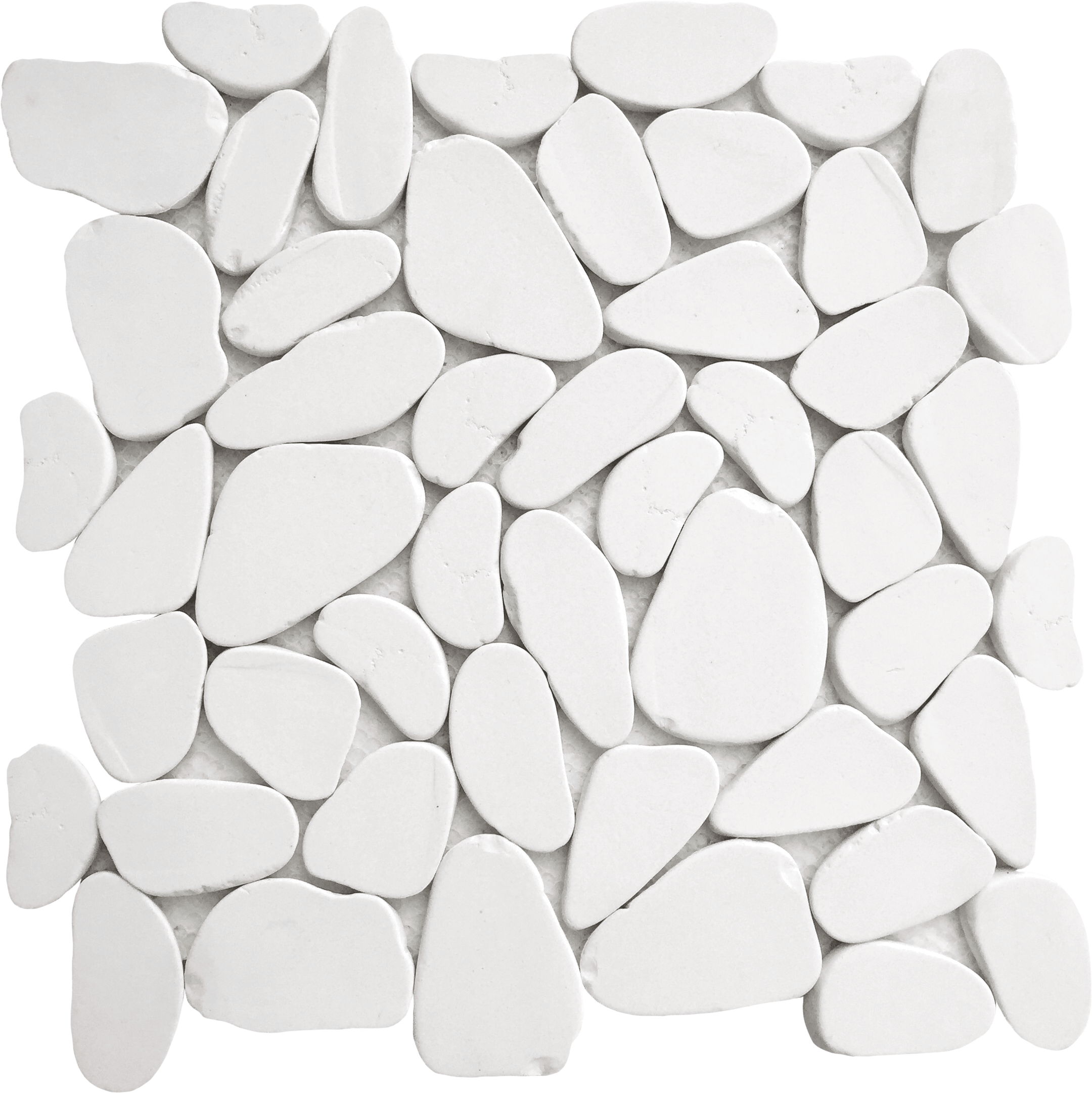 Bati Orient- PIBL18 White Reconstituted XL Stone Mosaic Interlocking 12"x12"