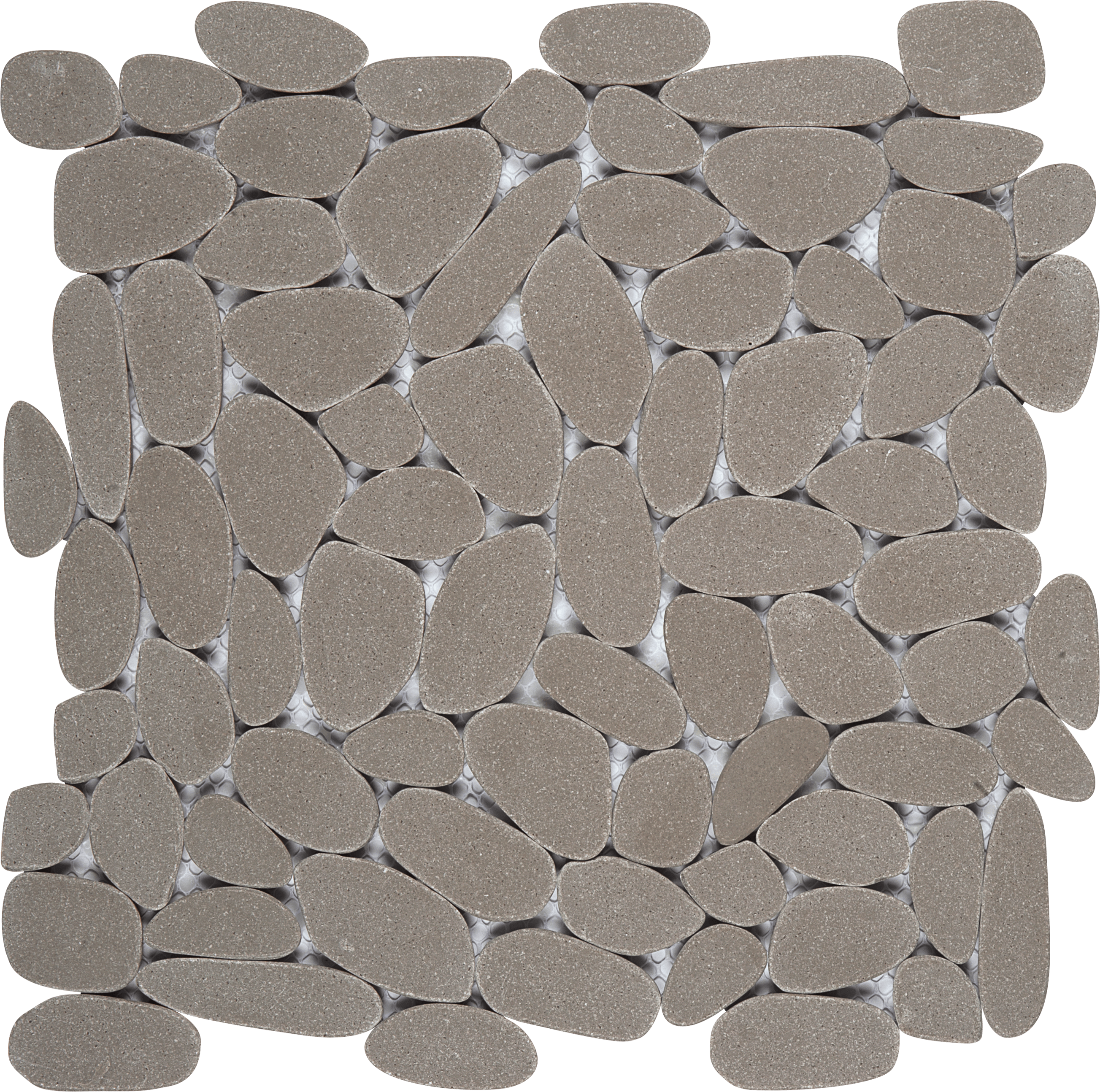 Bati Orient- PIGR30 Light Grey Sliced Reconstituted Pebble Mosaic Interlocking 12"x12"