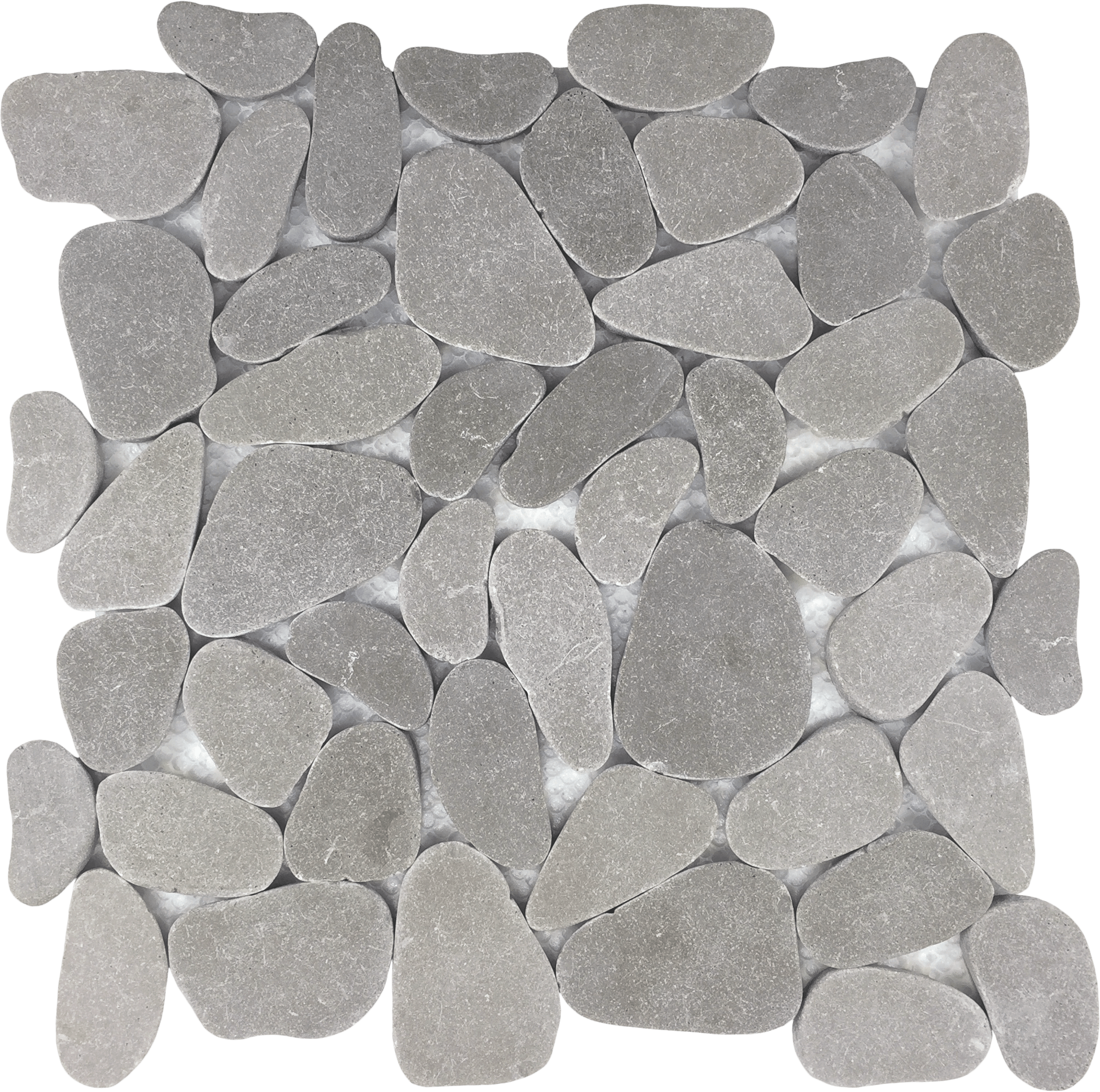 Bati Orient- PIGR34 Grey Reconstituted XL Stone Mosaic Interlocking 12"x12"