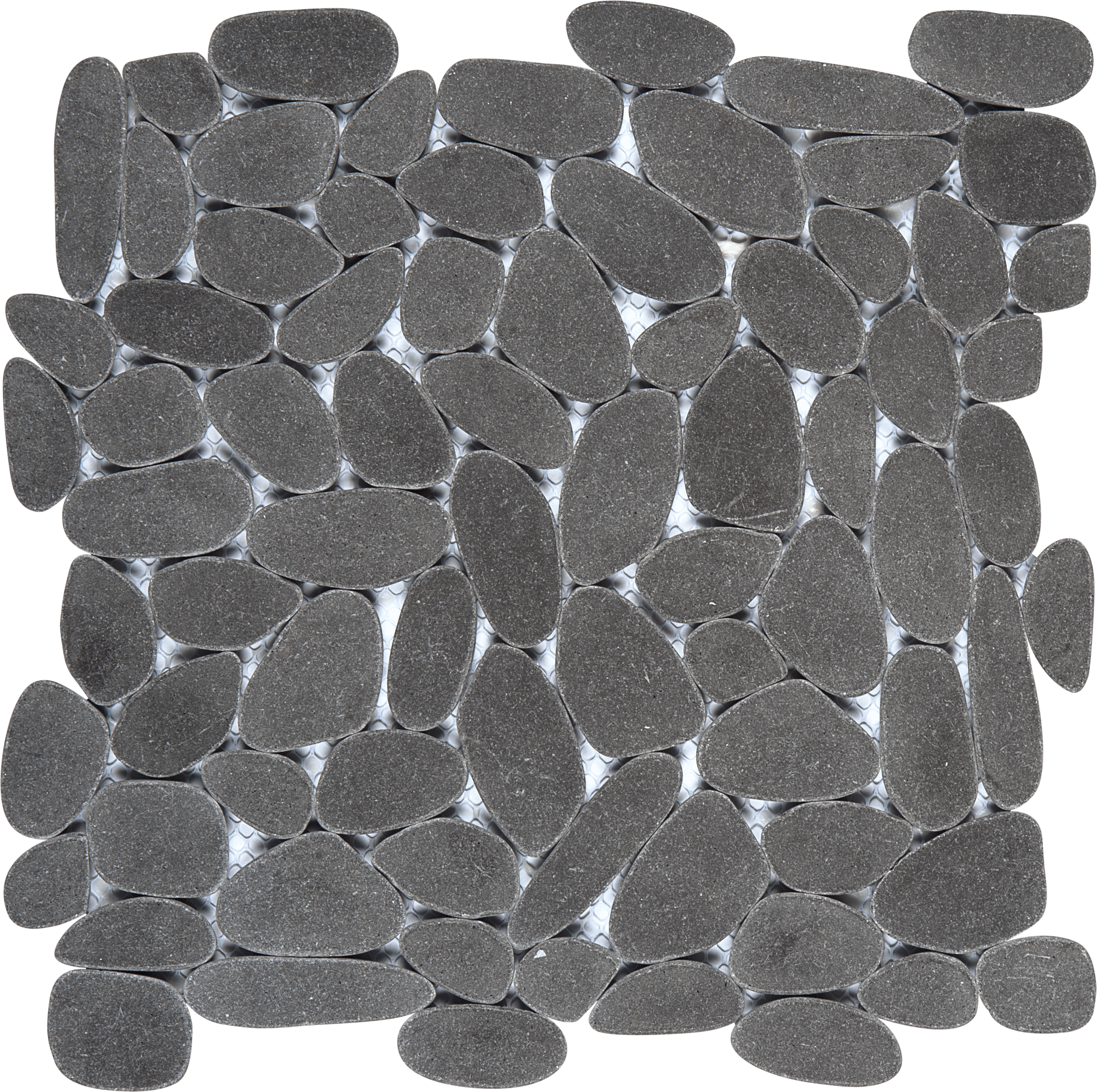 Bati Orient- PIMI28 Black Sliced Reconstituted Pebble Mosaic Interlocking 12"x12"