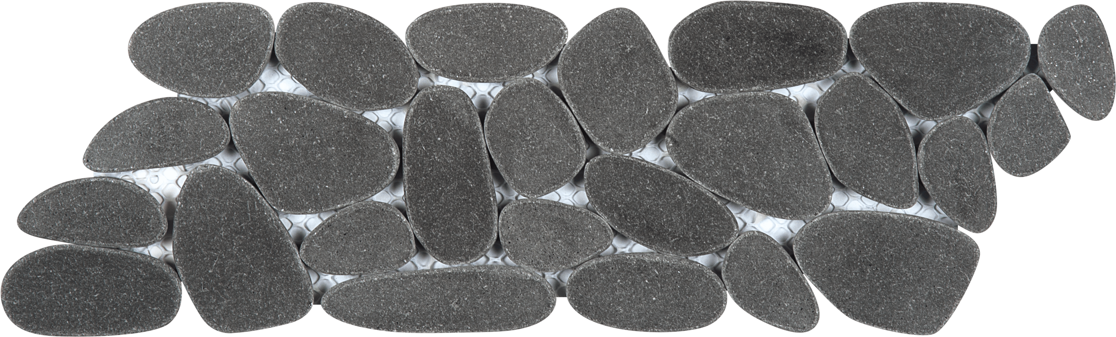 Bati Orient- PIMI29 Black Sliced Reconstituted Pebble Mosaic Interlocking 4"x12"