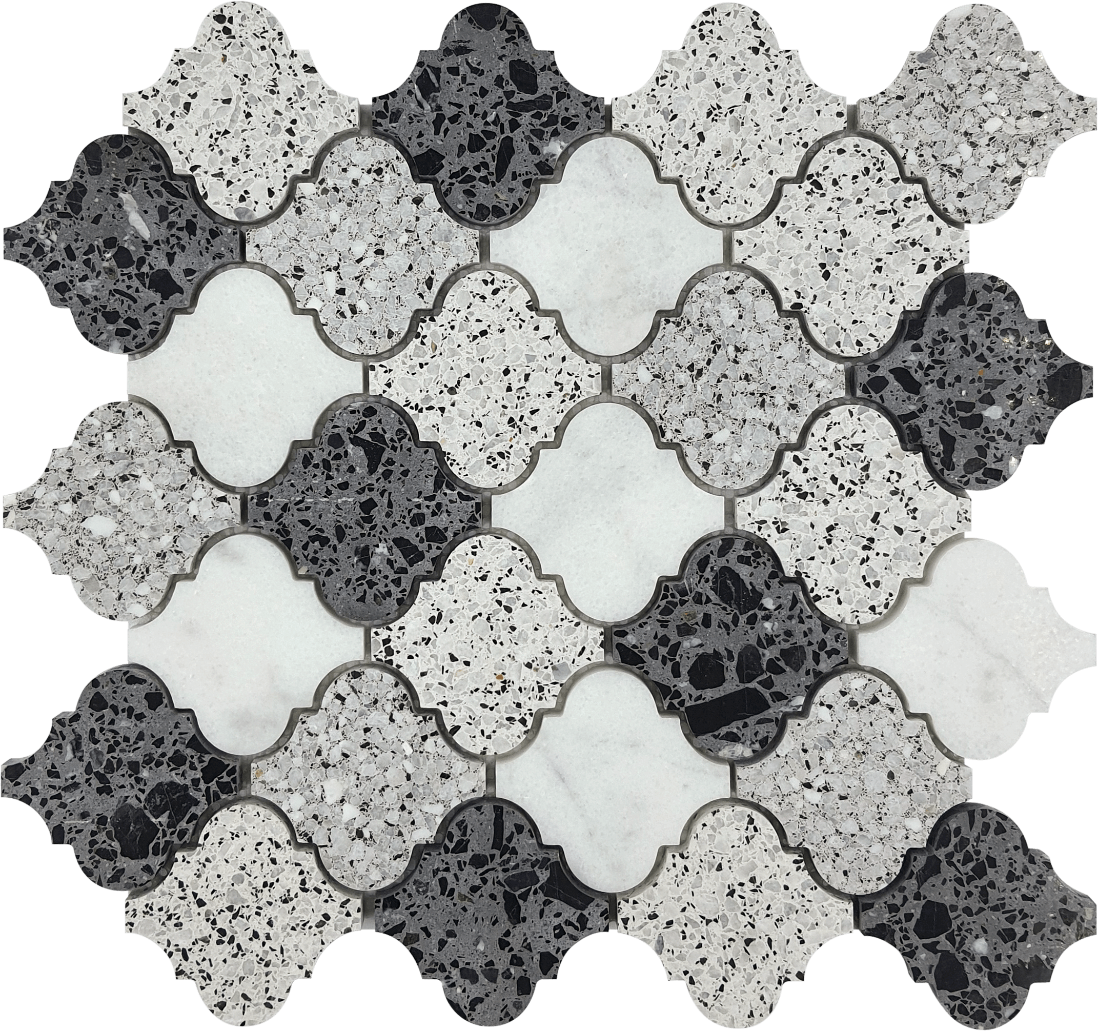 Bati Orient- PIMI40 Lantern Terrazzo Marble White Grey Black Mix Mosaic