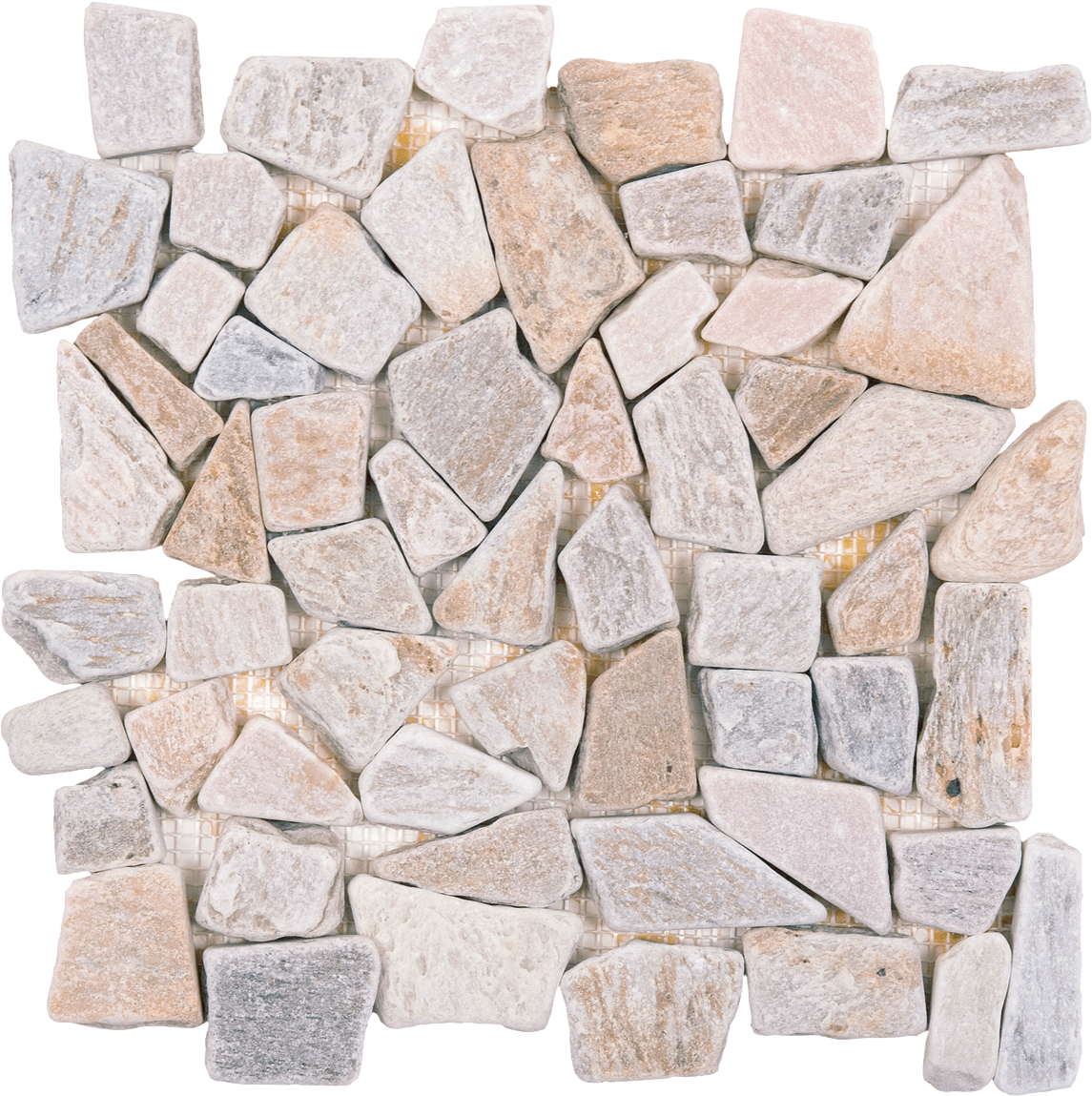 Bati Orient- QUBE04 Beige/Grey Quartzite Mosaic Interlocking