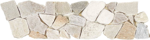 Bati Orient- QUBE05/30 Beige/Grey Quartzite Mosaic Interlocking Border 4"x12"
