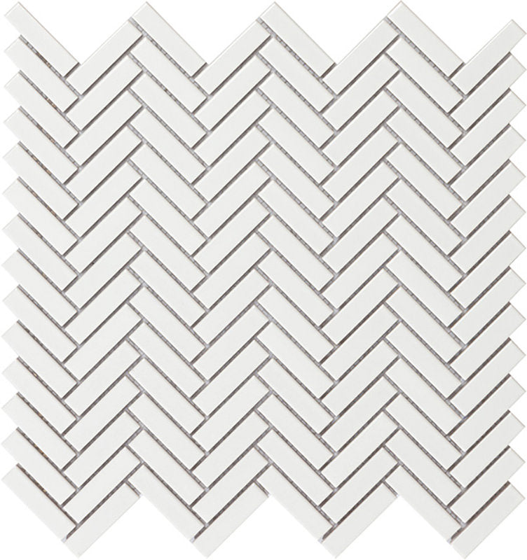 Intermatex- Herringbone White Glossy 1/2"x2"