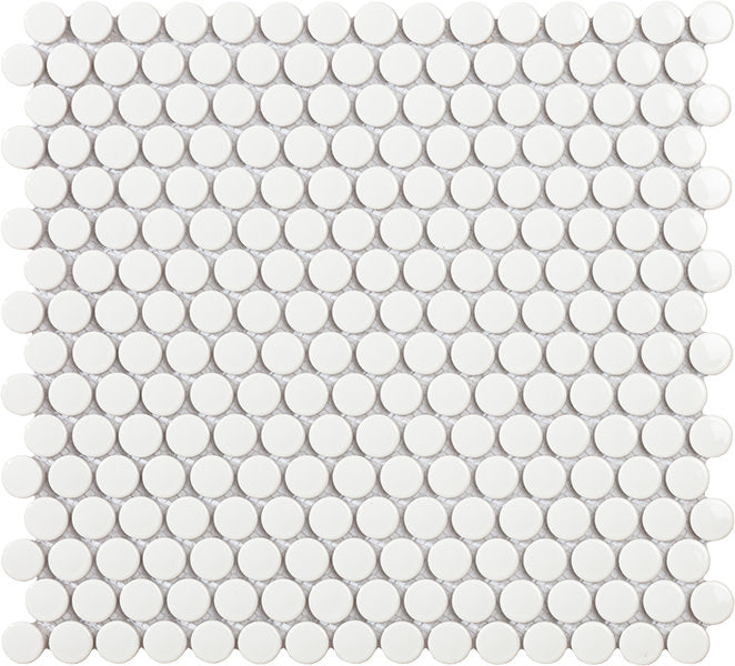 Intermatex- Penny Round White Glossy
