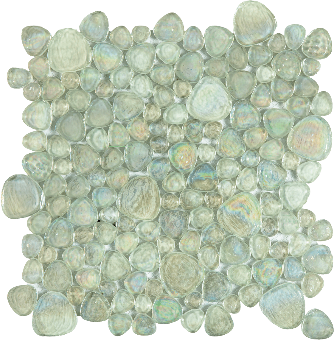 Bati Orient- VEBL36 Round Mix Glass White Glass Mosaic