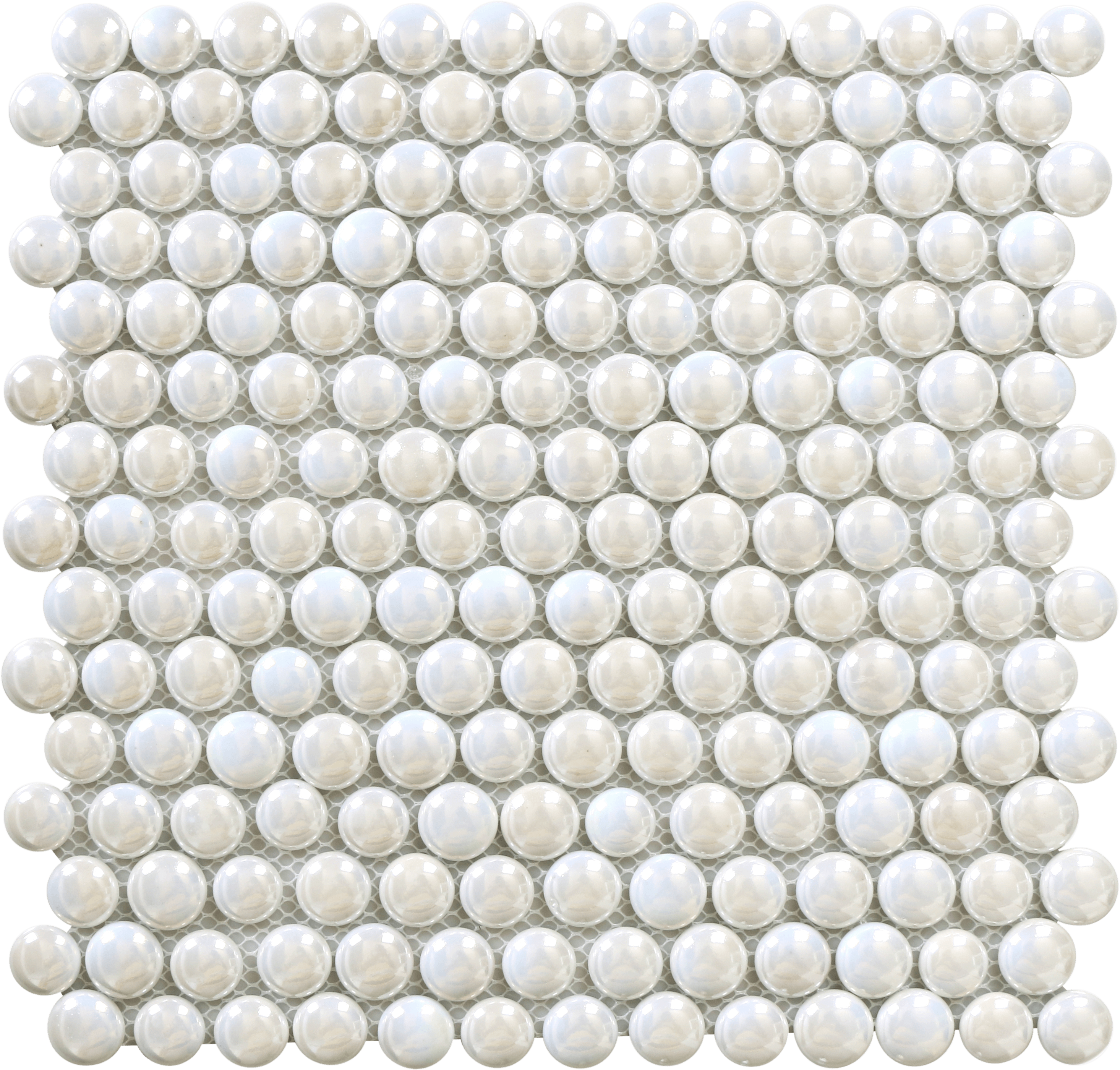 Bati Orient- VEBL43 White Penny Round Pebbles Glass I Mosaic