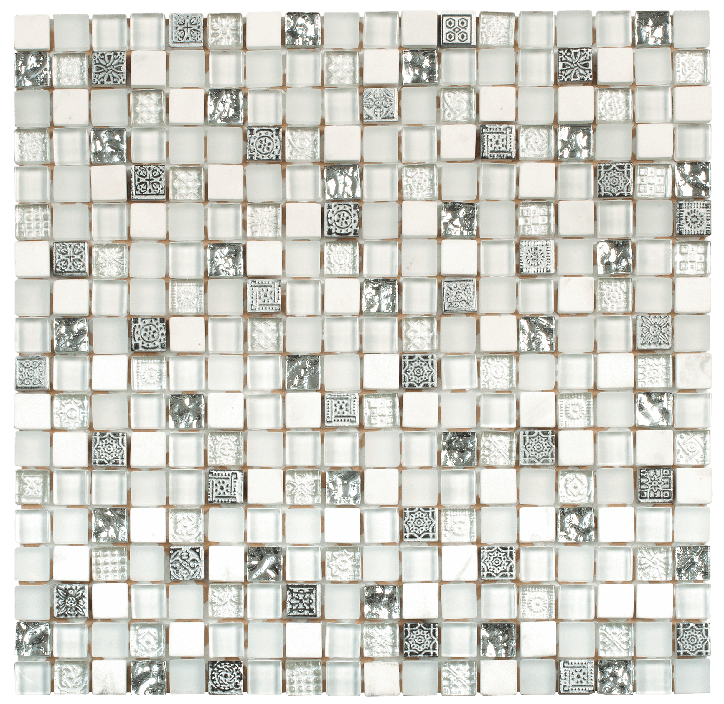 Bati Orient- VEMI114 Mix White Marble/ Grey Glass Mosaic