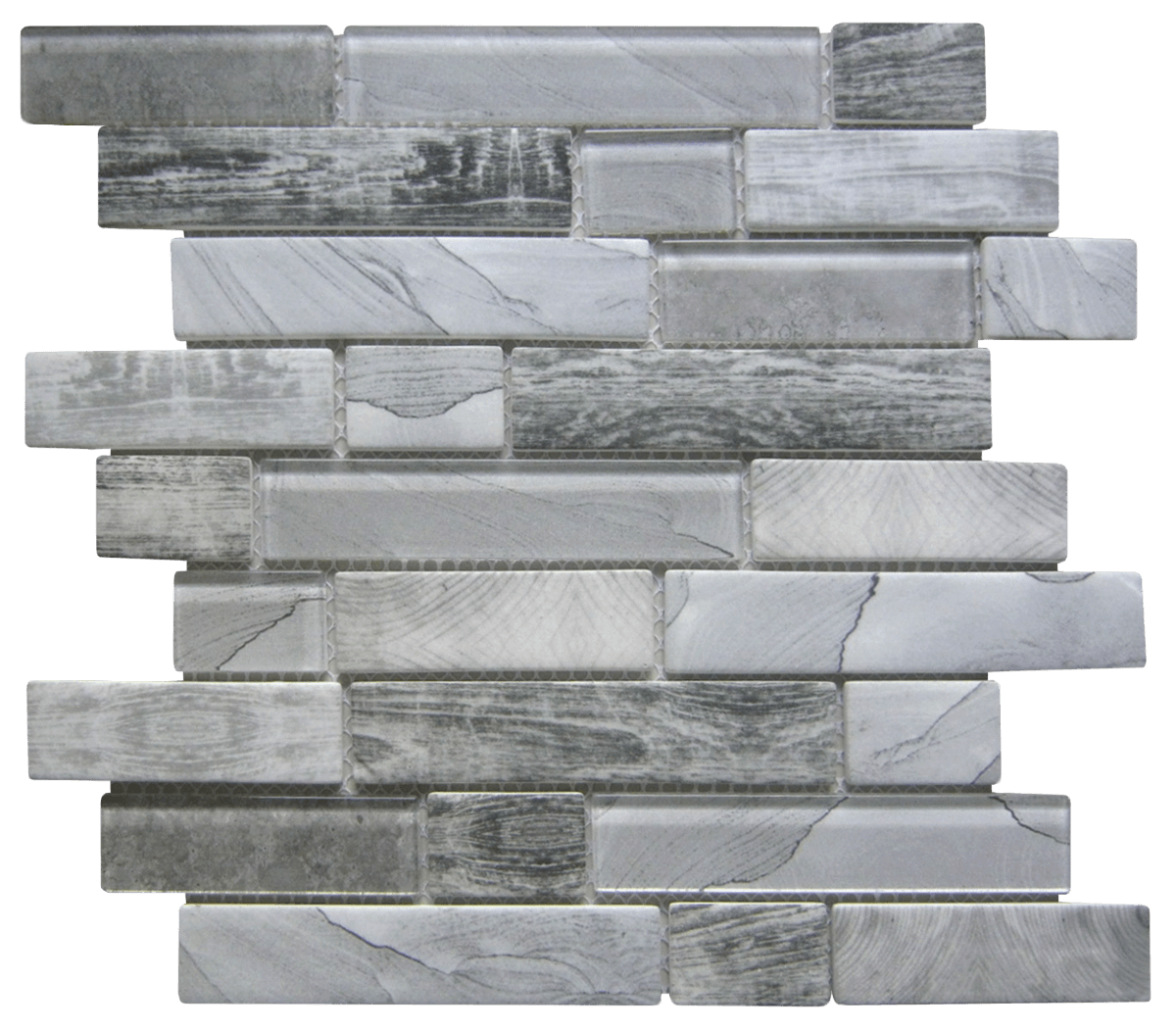Bati Orient- VEMI131 Wood Look Black Grey Matte Mosaic
