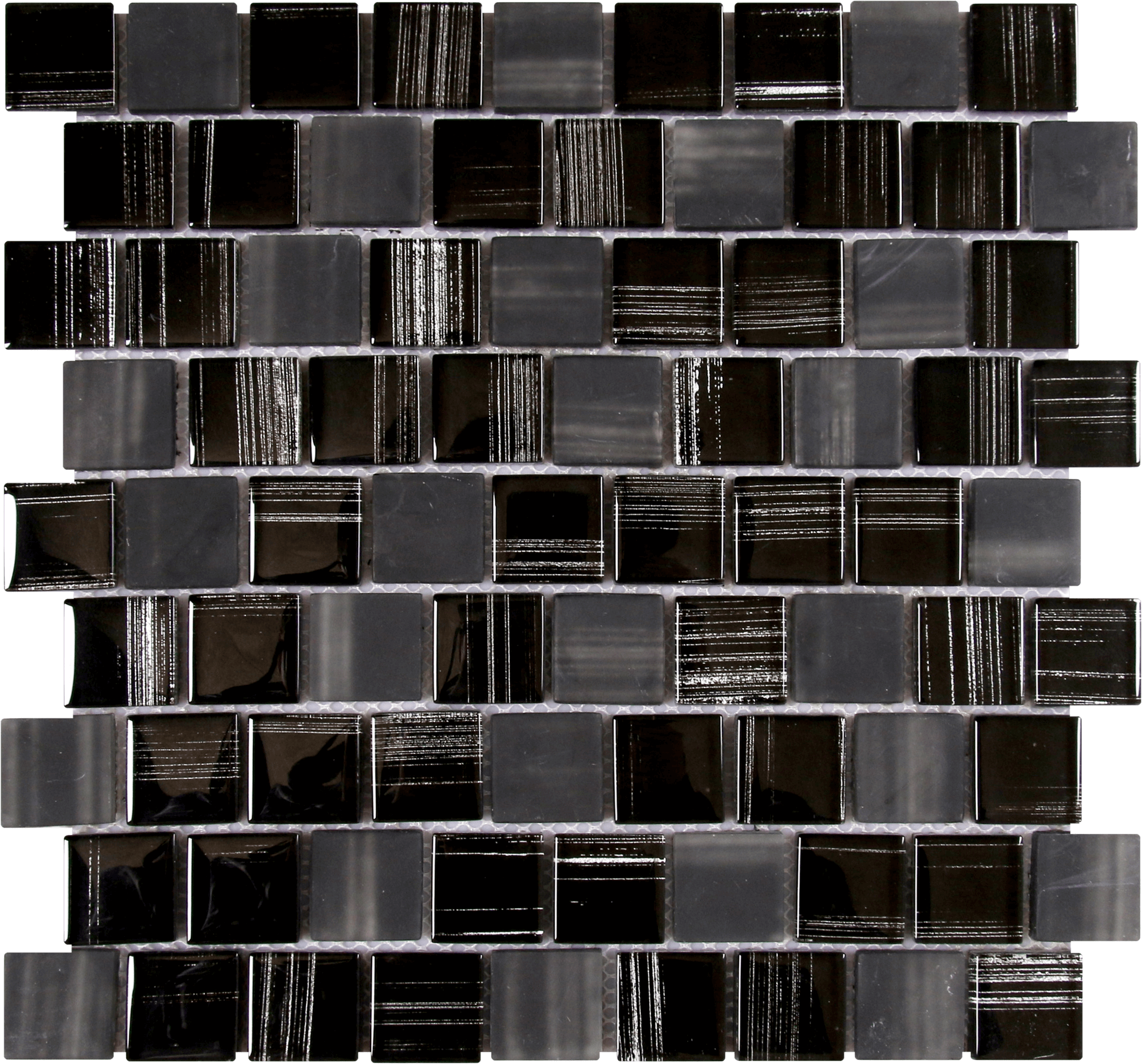 Bati Orient- VENO35 Glass 1"1/4x1"1/4 Black Linear Mix Brick Glossy