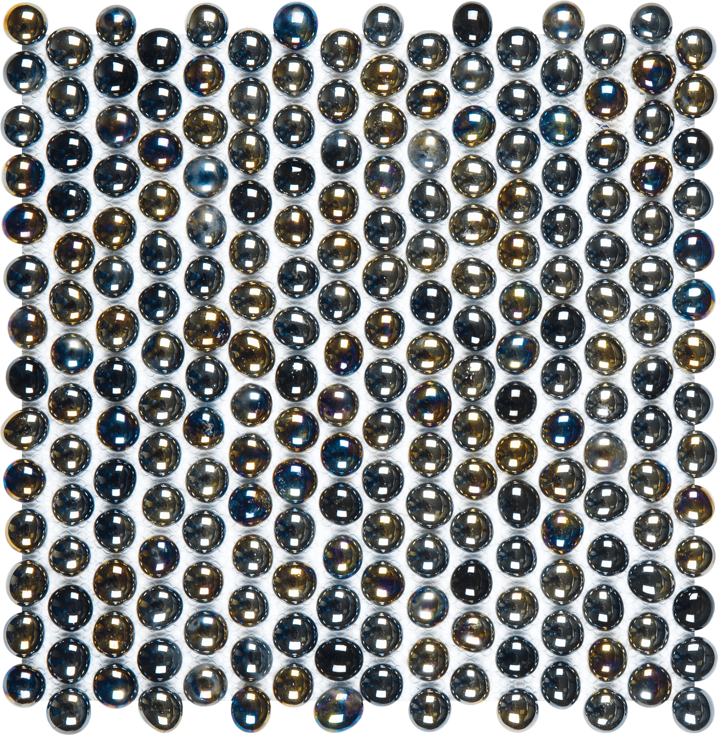 Bati Orient- VENO36 Black Penny Round Pebbles Glass Interlocking 11.5"x12"