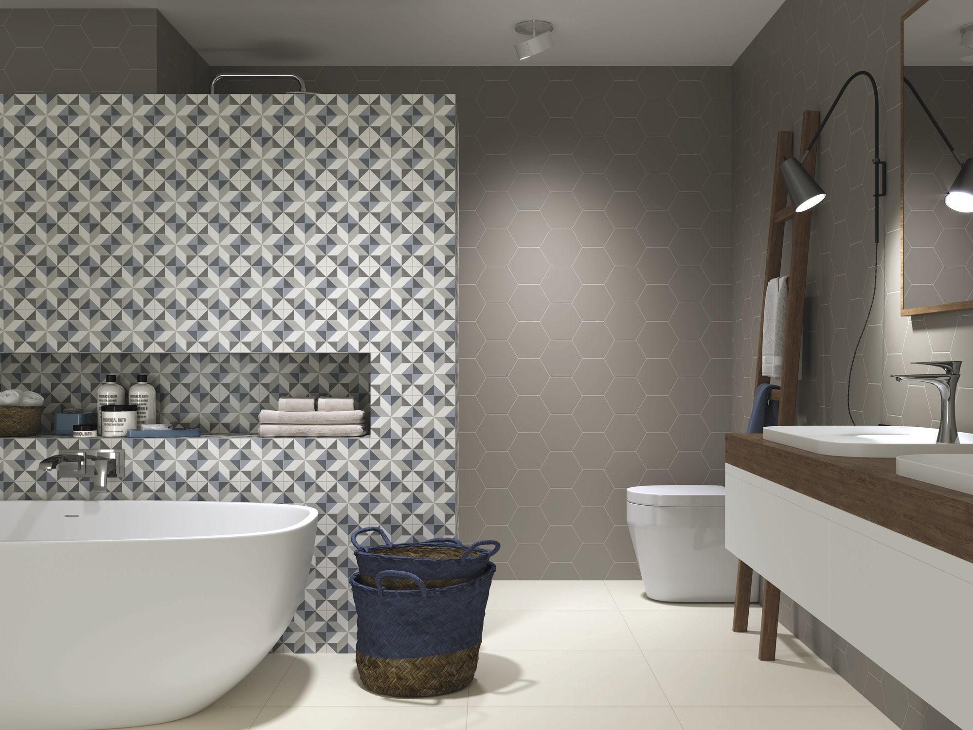 APE Hexagon Slate Grey 8"x8"