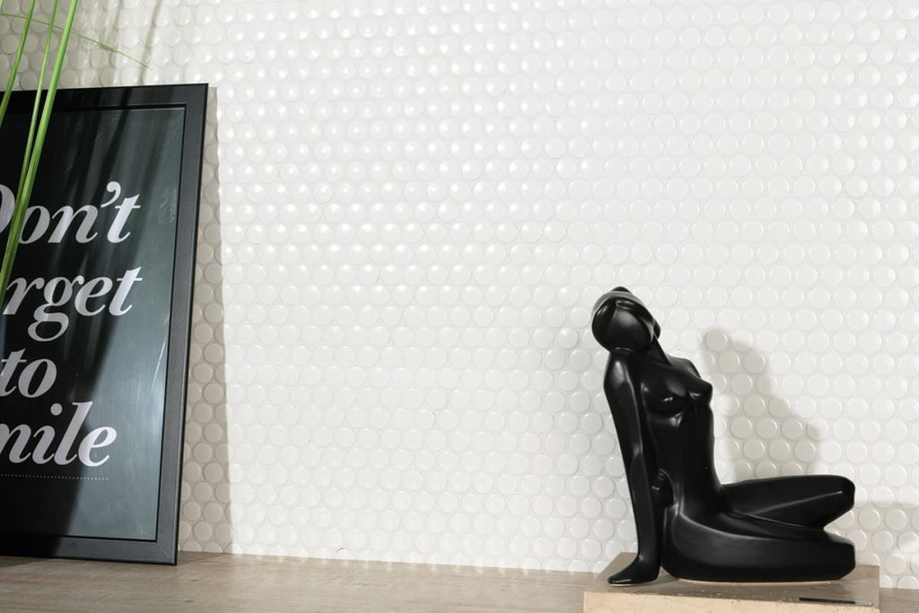 Intermatex- Penny Round White Glossy