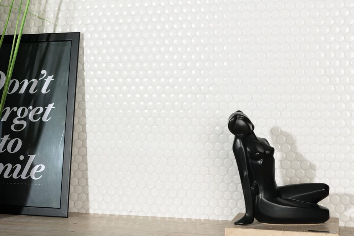 Intermatex- Penny Round White Glossy