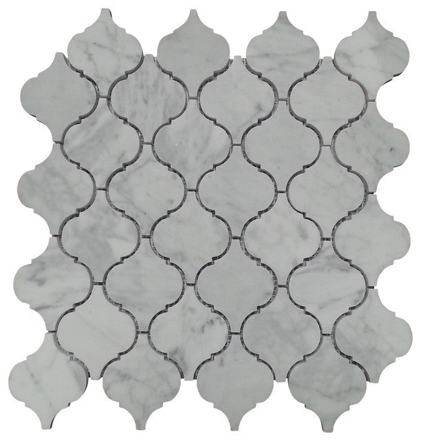 Procida Tile- Bianco Carrara Mini Arabesque Polished