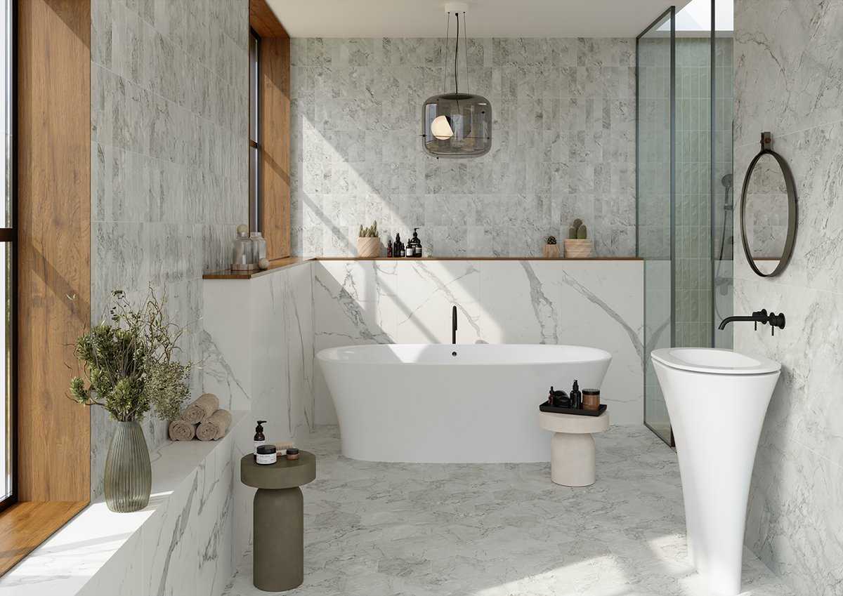 Marca Corona Miniature Scultorea Statuario Vena Argento 2.5"x9.5"