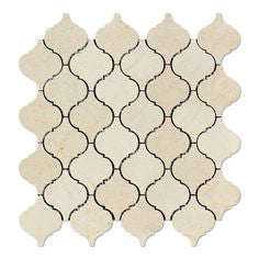 Procida Tile- Crema Marfil Mini Arabesque Pattern Polished